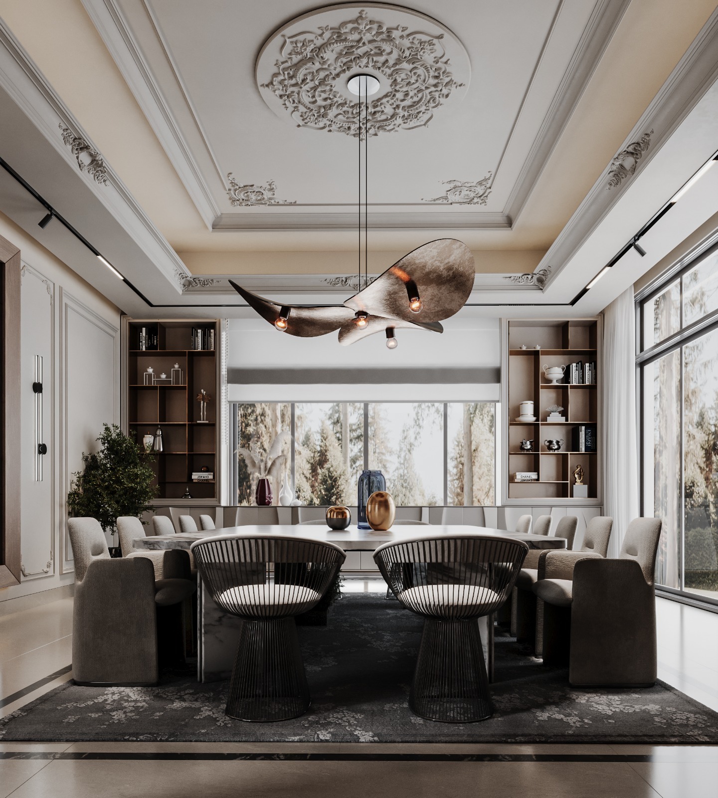 تصميم داخلي بتباين بصري بين الصلابة والنعومة – الدمام – 2025