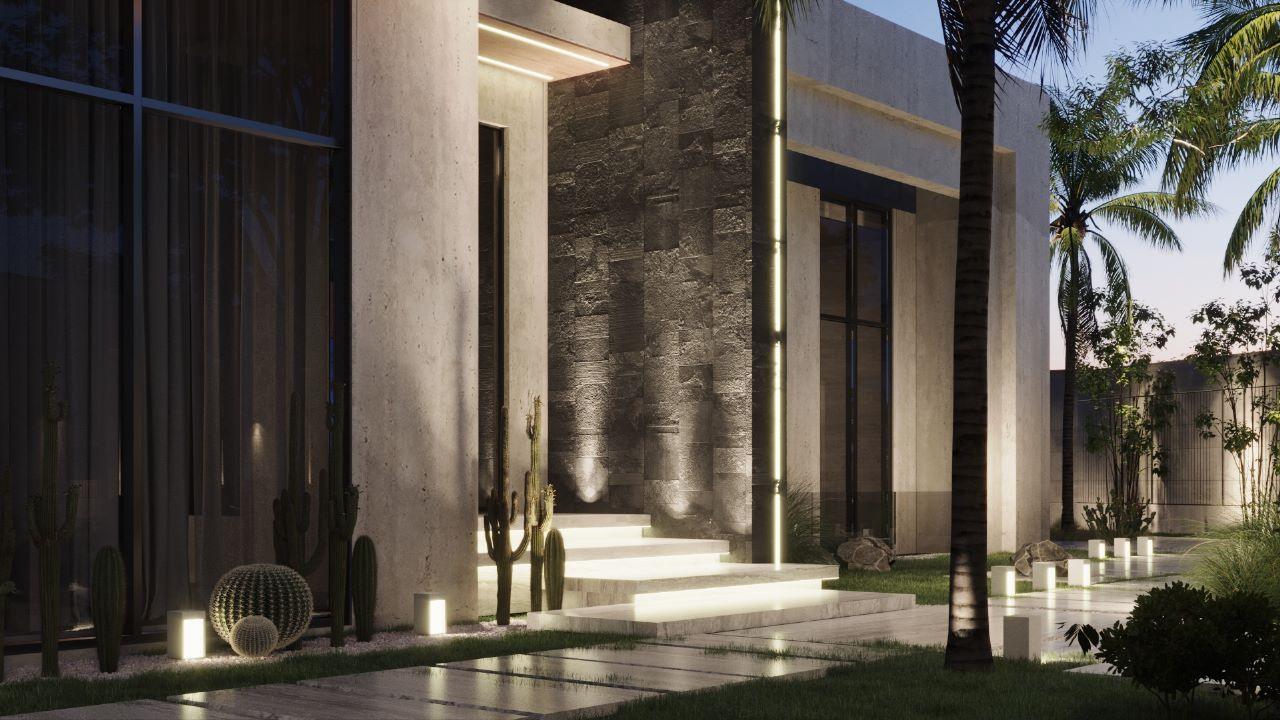 تصميم لاندسكيب هندسي فاخر للساحات الخارجية – قطر