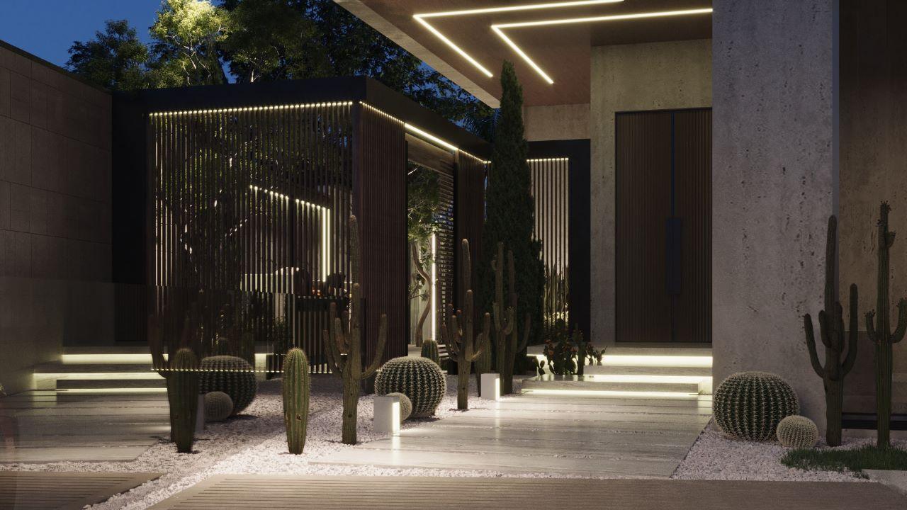 تصميم لاندسكيب هندسي فاخر للساحات الخارجية – قطر