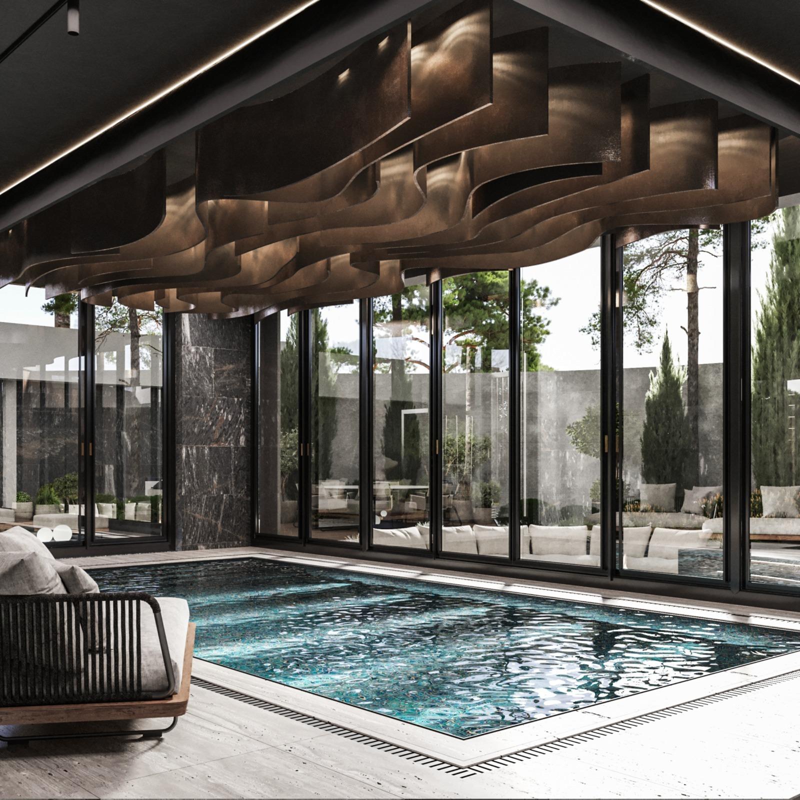 تصميم لاندسكيب مبتكر بلمسات راقية لفيلا سكنية