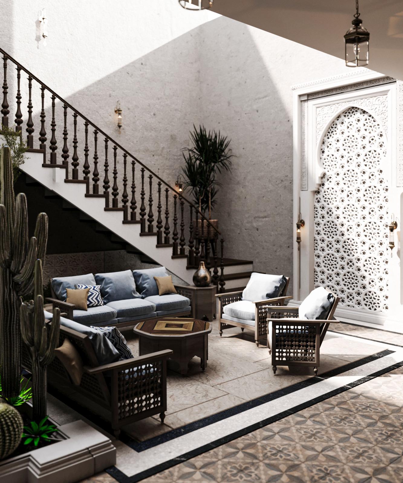 تصميم حدائق ومساحات استرخاء سكنية بألوان نباتية متدرجة