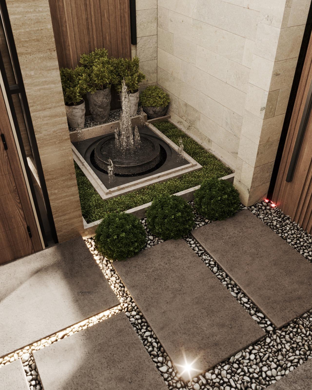 هندسة فراغات خارجية عصرية لفيلا سكنية