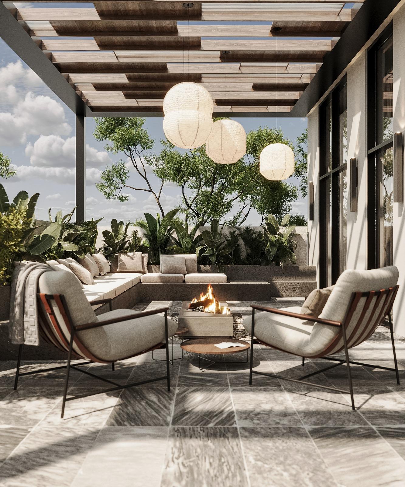 هندسة فراغات خارجية عصرية لفيلا سكنية