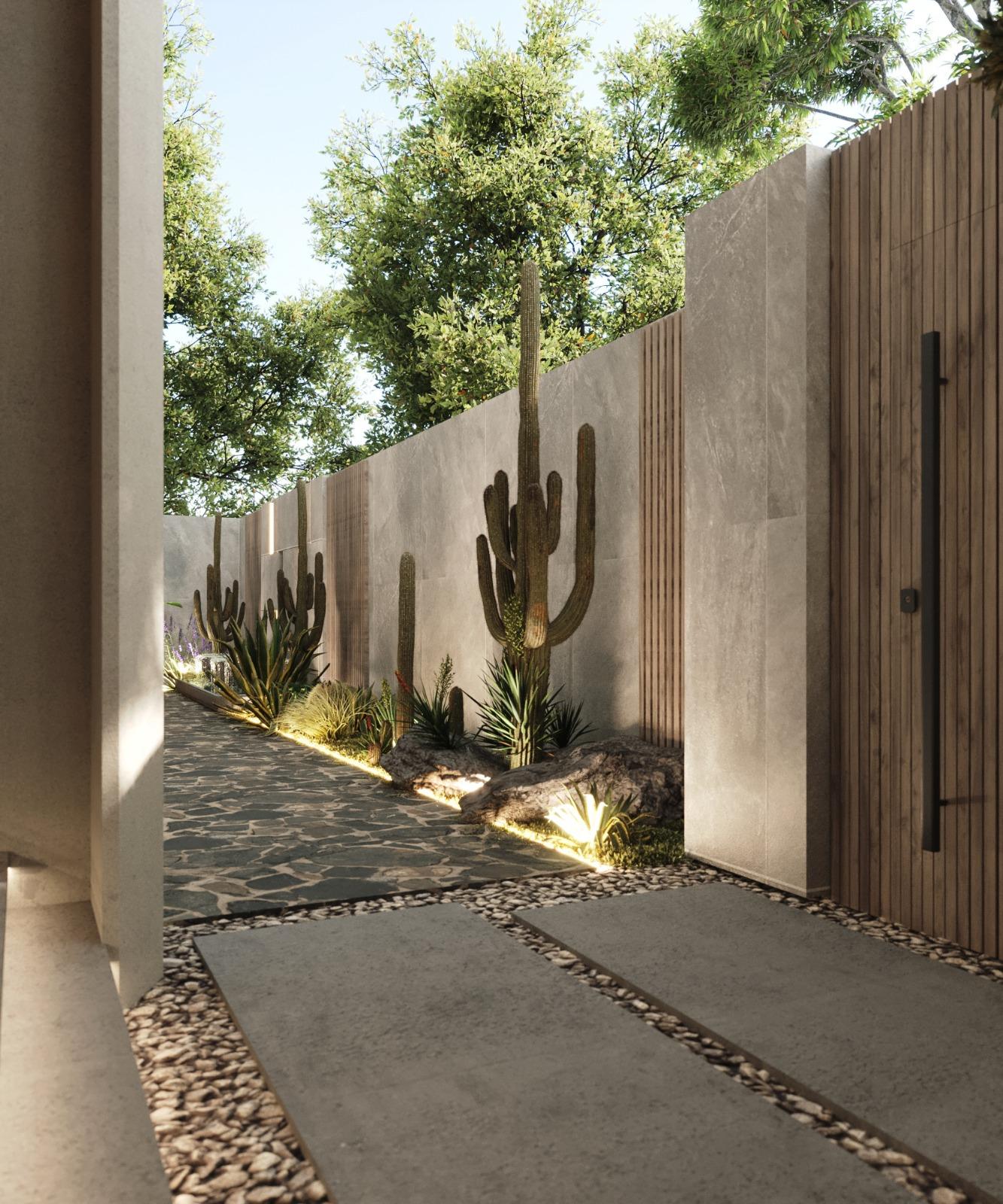 تصميم مساحات خارجية بطابع طبيعي متكامل