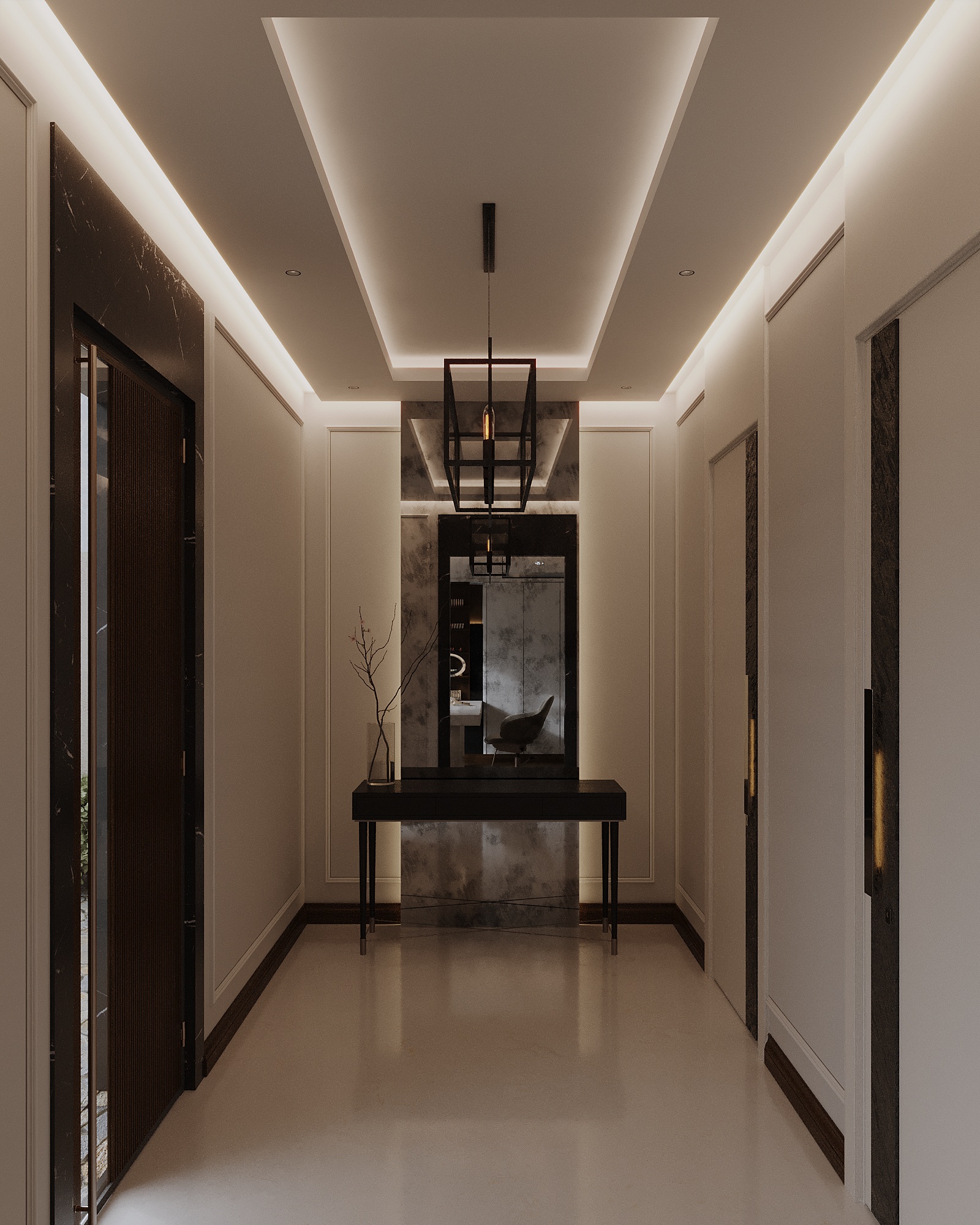 تصميم داخلي سكني عصري بلمسات خشبية دافئة – 2024