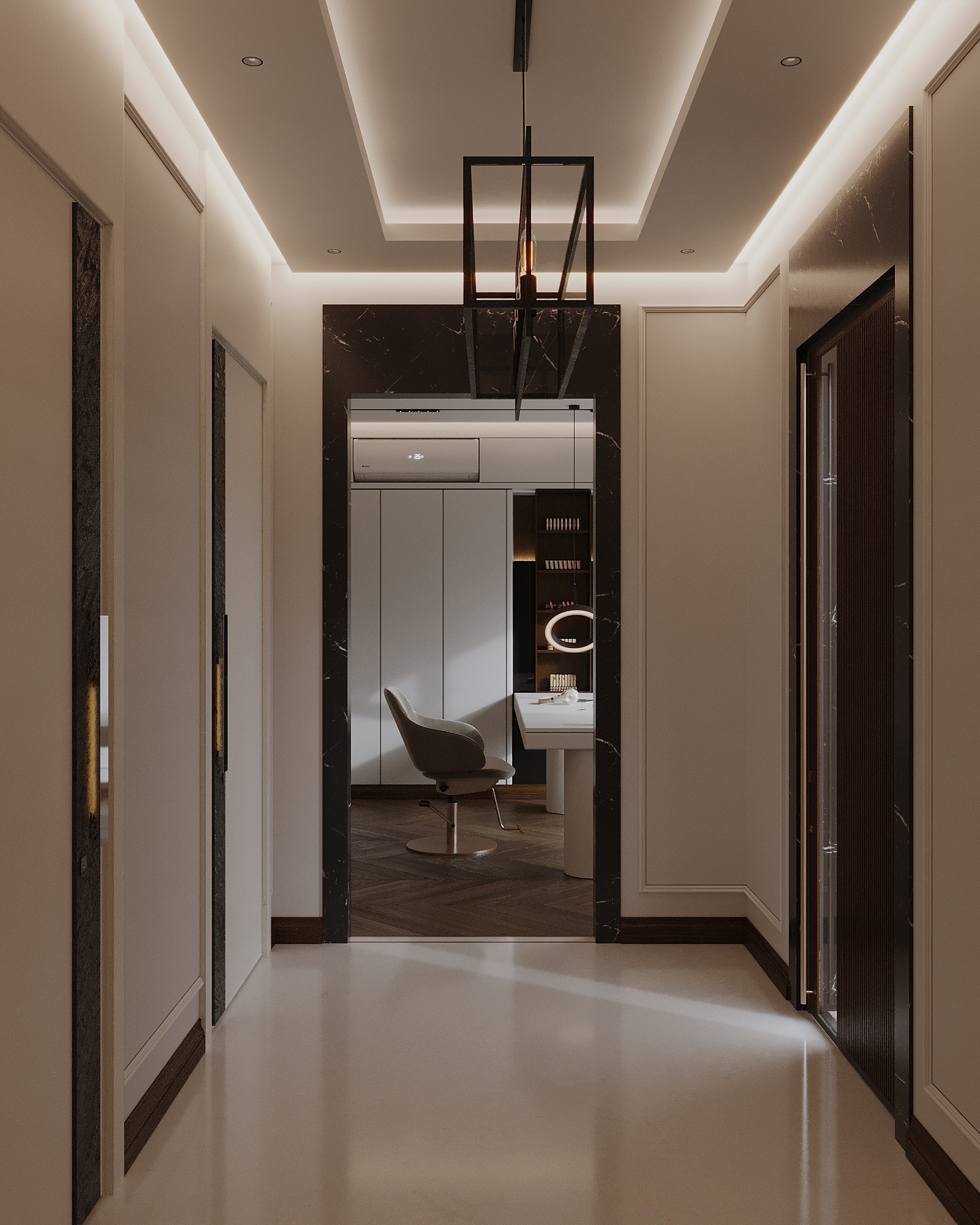 تصميم داخلي سكني عصري بلمسات خشبية دافئة – 2024